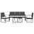5 piece Garden Dining Set with Cushions Black PP Rattan