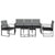 5 piece Garden Dining Set with Cushions Dark Grey PP Rattan