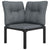 Garden Corner Chair with Cushions Black and Grey Poly Rattan