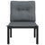 Garden Chair with Cushions Black and Grey Poly Rattan