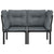 Garden Corner Chairs with Cushions 2 pcs Black&Grey Poly Rattan