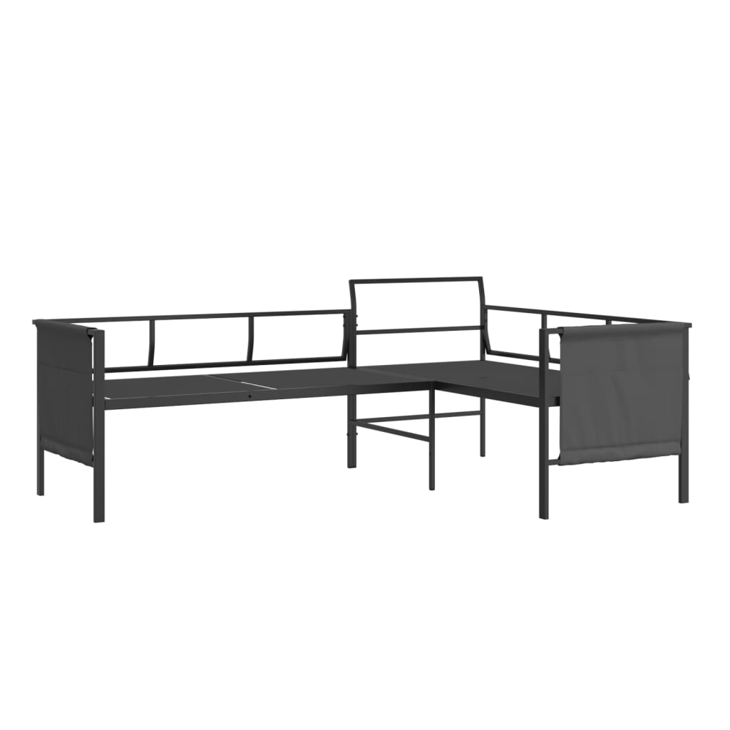 Garden Corner Sofa Anthracite Steel and Textilene