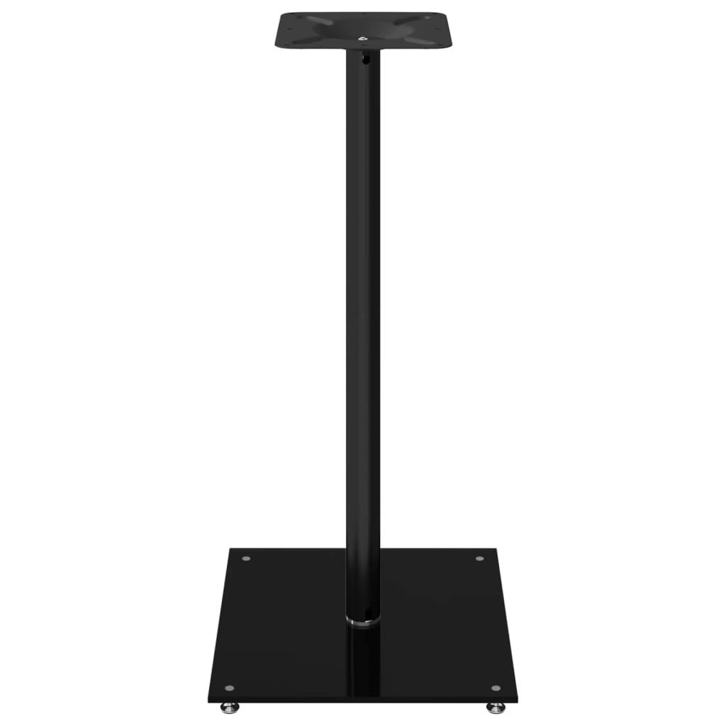 Speaker Stands 2 pcs Black Tempered Glass 1 Pillar Design
