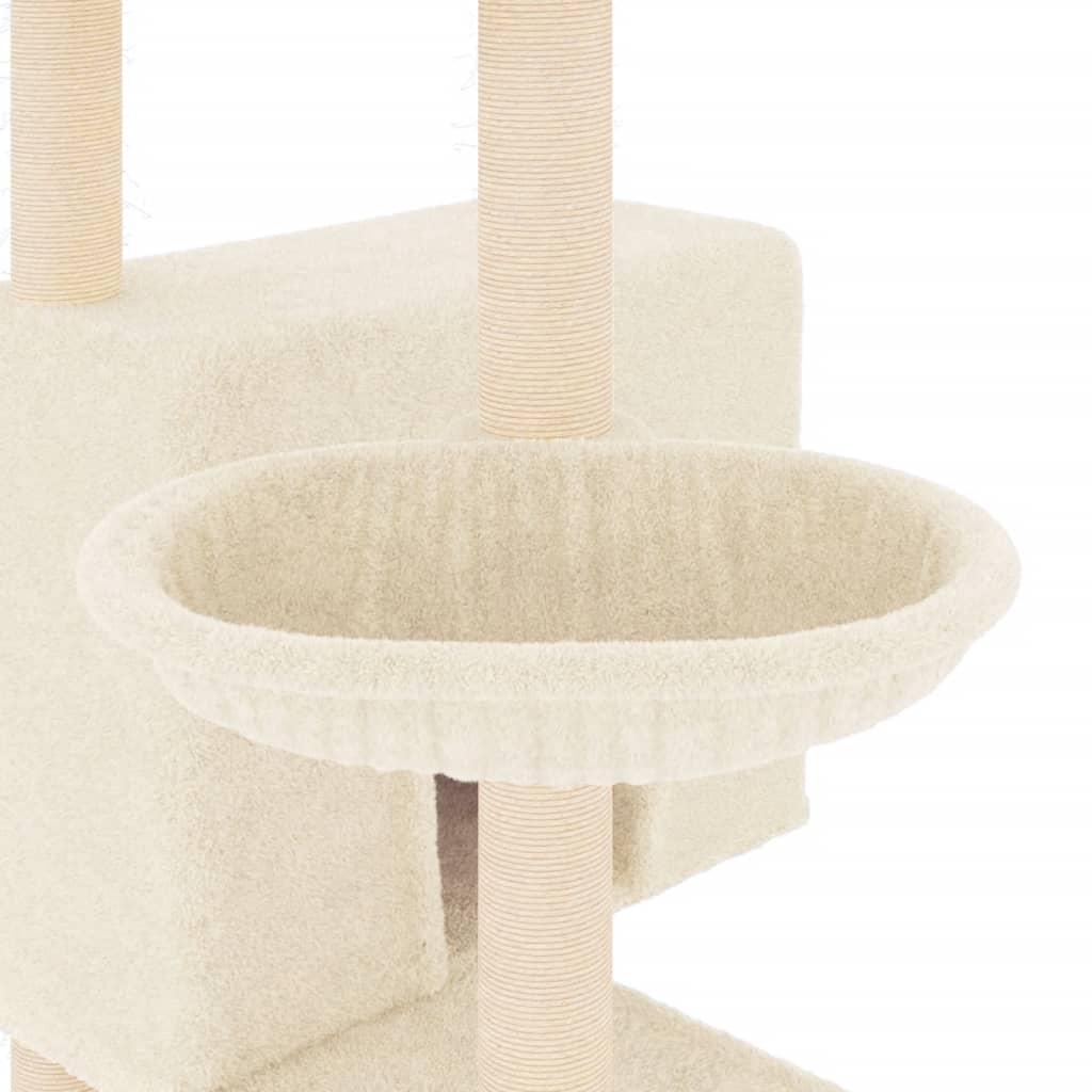 Cat Tree with Sisal Scratching Posts Cream 143 cm