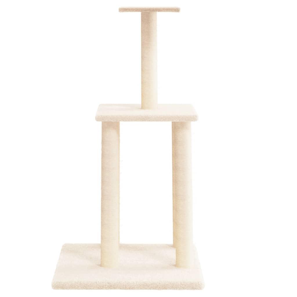 Cat Tree with Sisal Scratching Posts Cream 85.5 cm