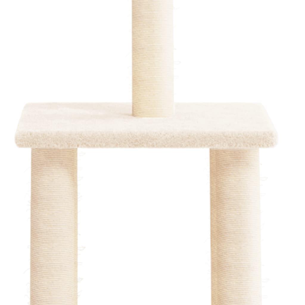 Cat Tree with Sisal Scratching Posts Cream 85.5 cm