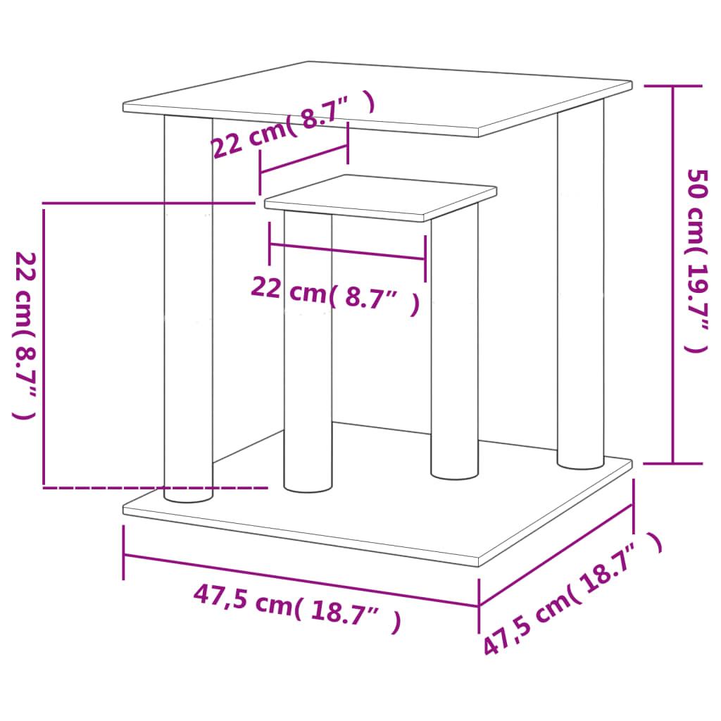 Cat Scratching Posts with Platforms Light Grey 50 cm