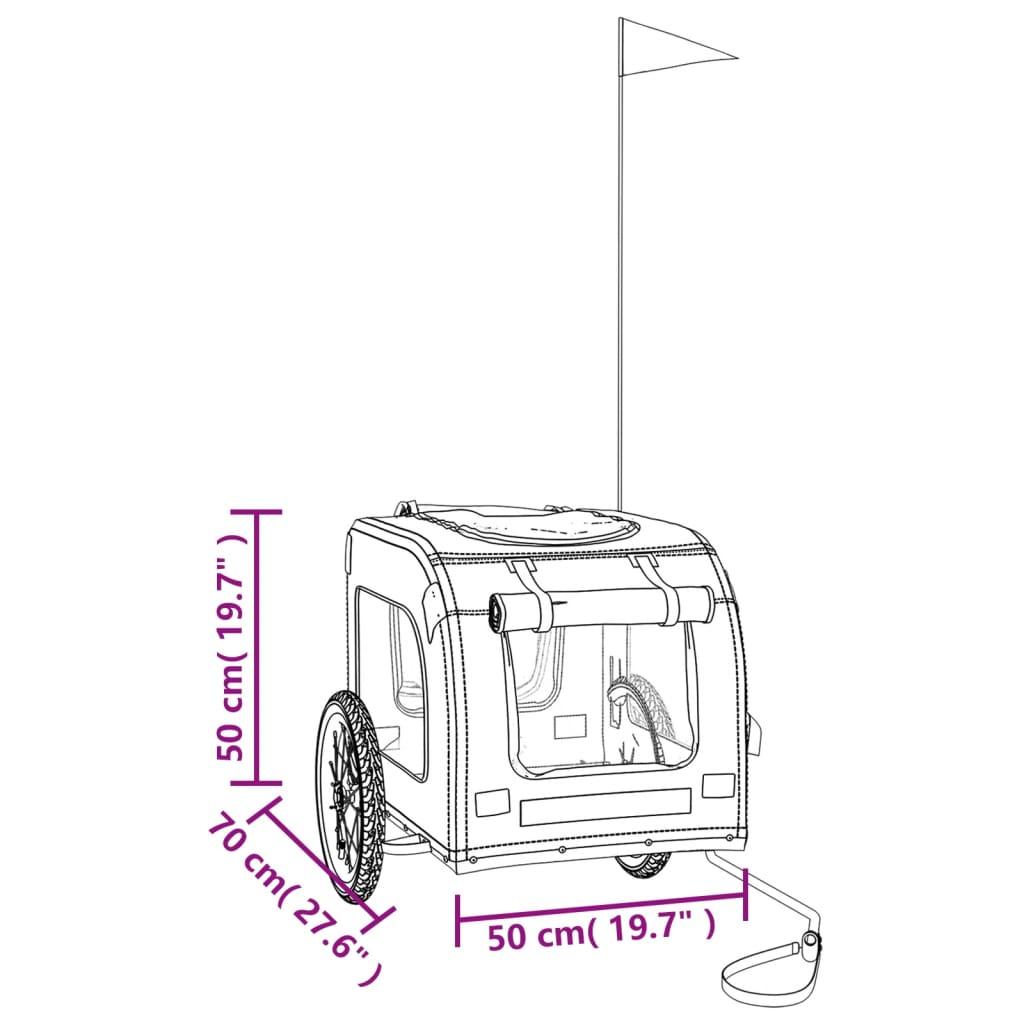 Pet Bike Trailer Black and Grey Oxford Fabric and Iron