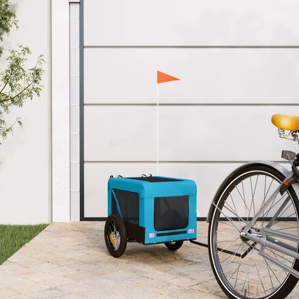 Pet Bike Trailer Blue and Black Oxford Fabric&amp;Iron
