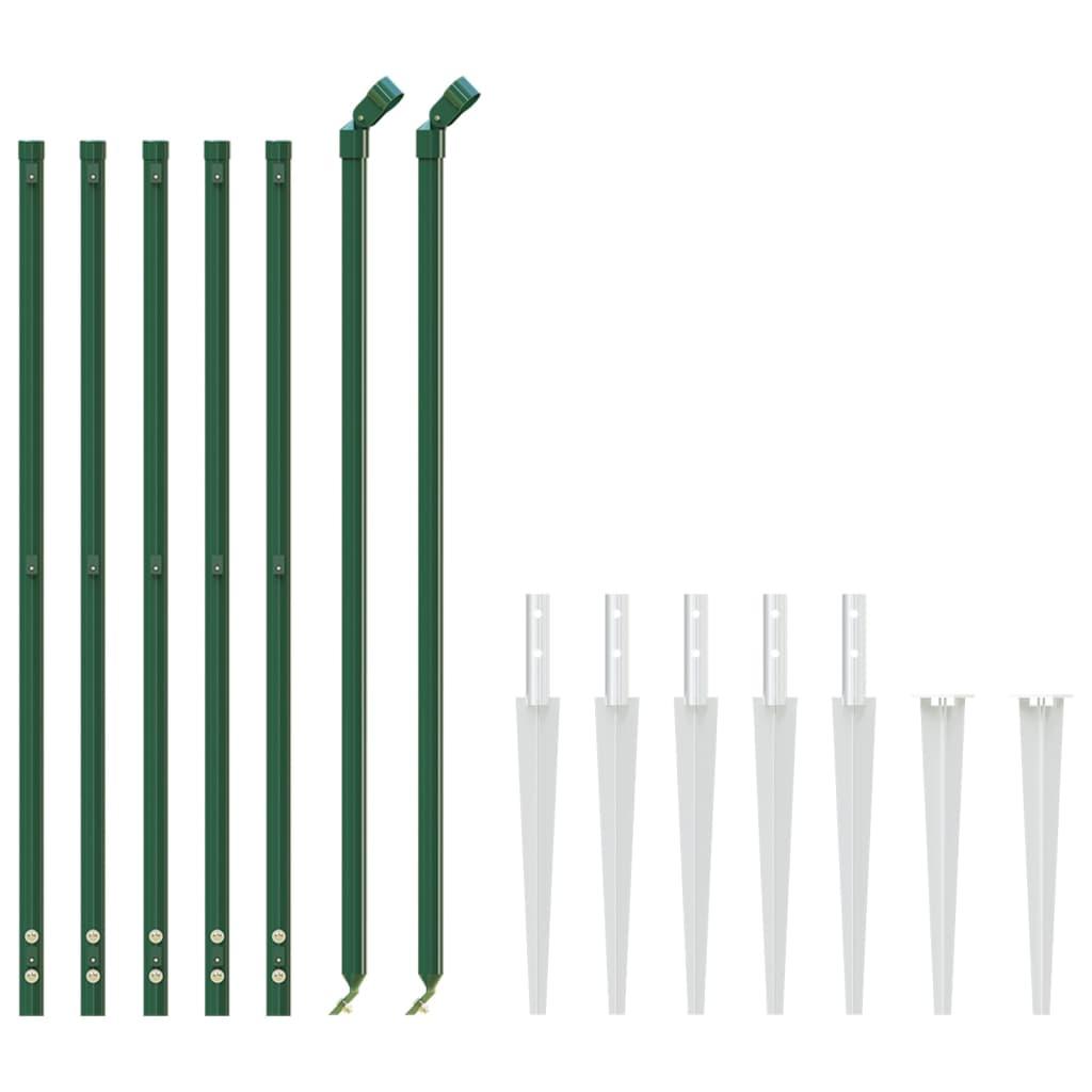 Chain Link Fence with Spike Anchors Green 0.8x10 m