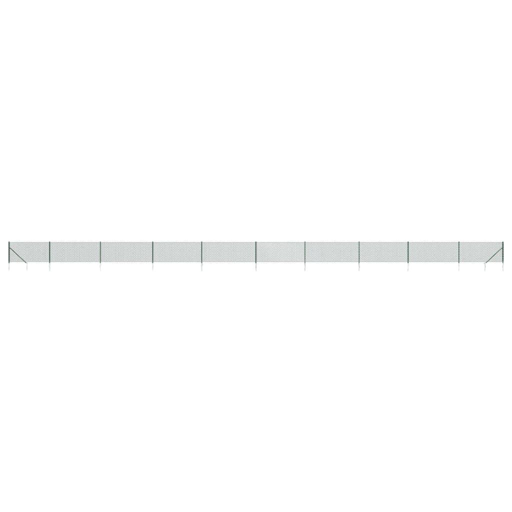Chain Link Fence with Spike Anchors Green 0.8x25 m