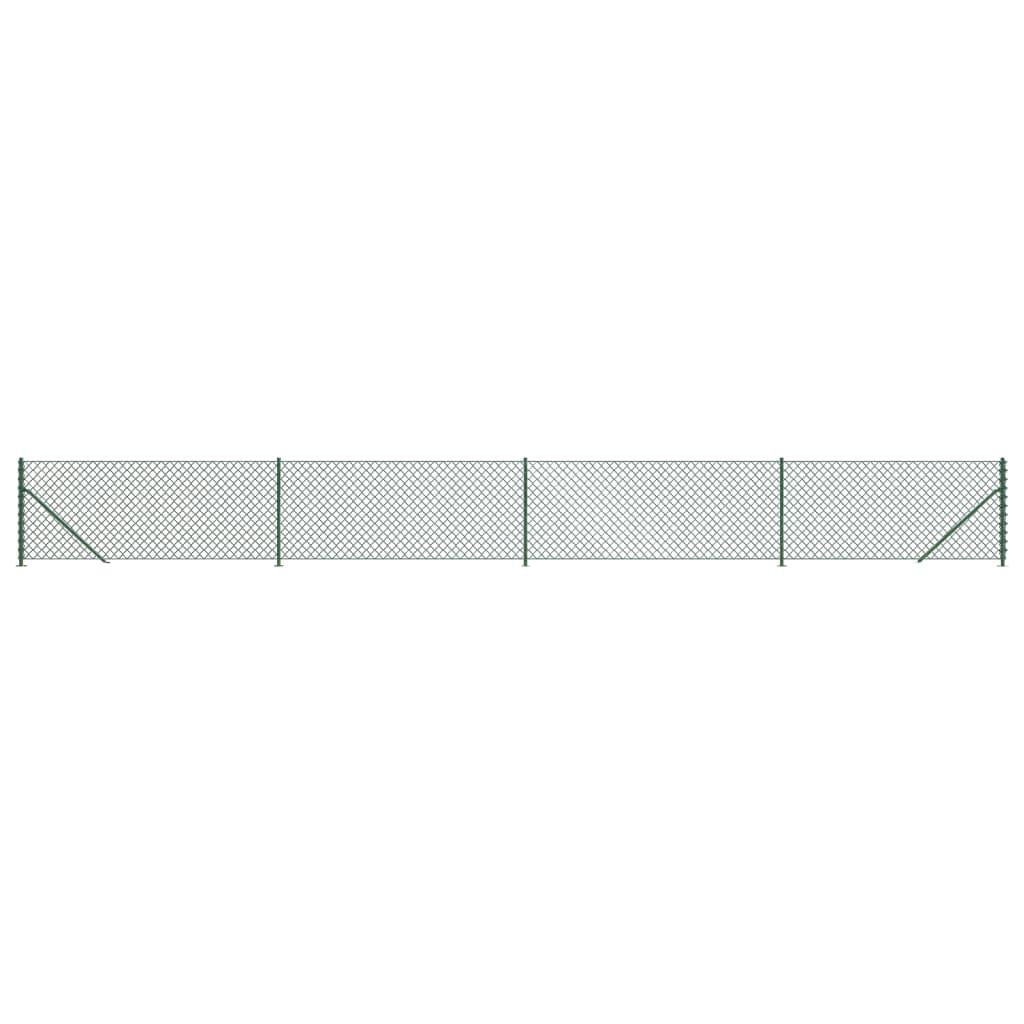 Chain Link Fence with Flange Green 0.8x10 m