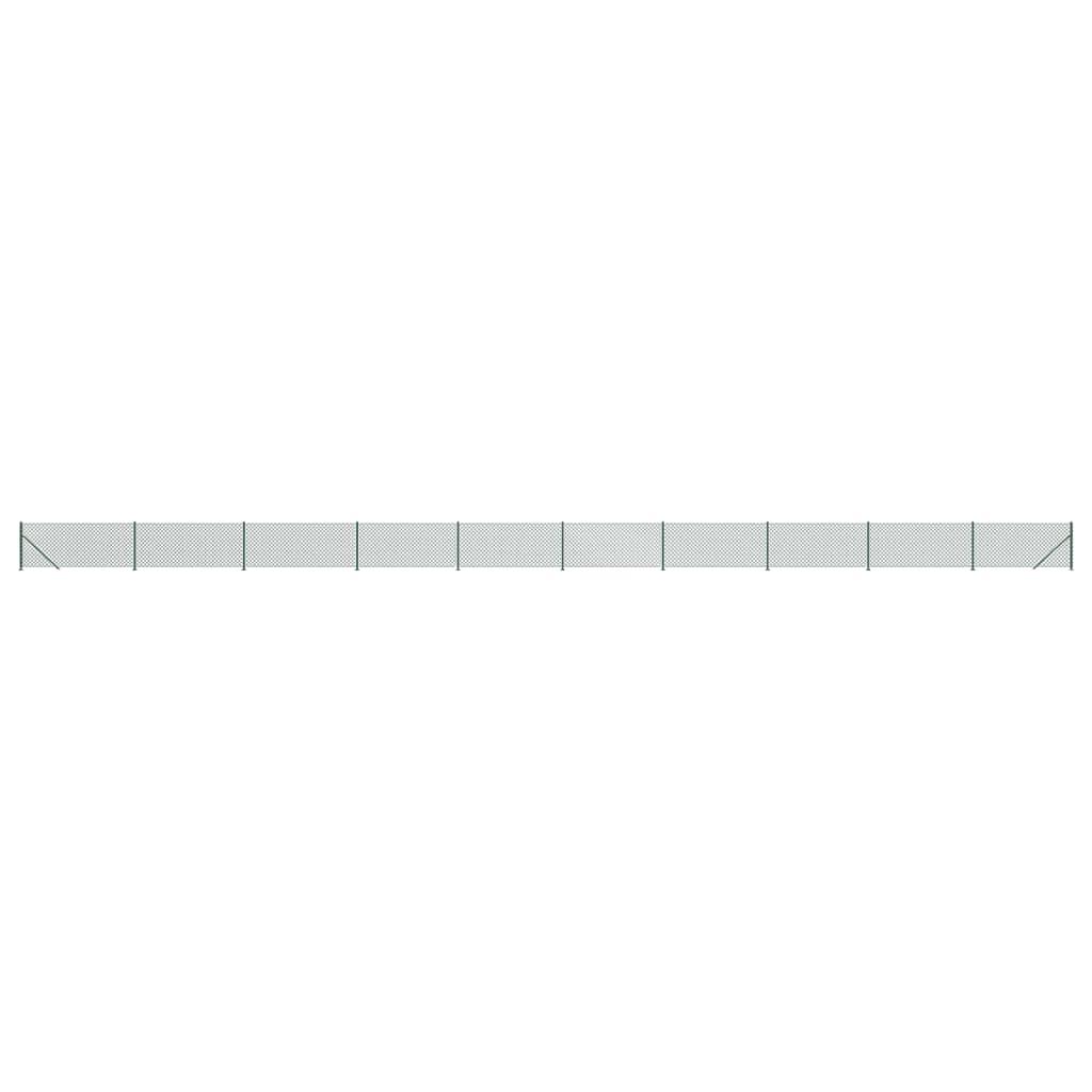 Chain Link Fence with Flange Green 0.8x25 m