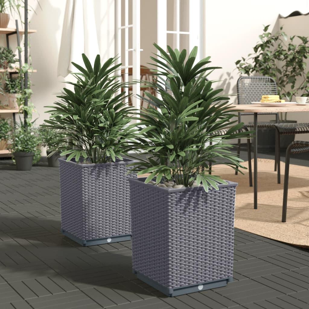 Planters 2 pcs Blue Grey 30x30x37 cm Polypropylene