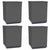 Planters 4 pcs Black 30x30x37 cm Polypropylene