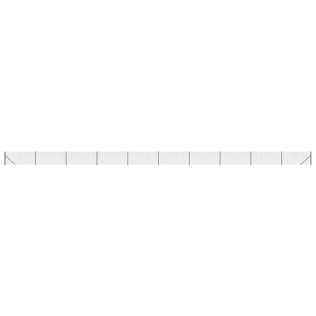 Wire Mesh Fence with Flange Anthracite 1.1x25 m