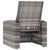Garden Reclining Chair with Cushions Grey Poly Rattan