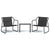 3 Piece Garden Lounge Set with Cushions Anthracite Steel