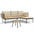 3 Piece Garden Lounge Set with Beige Cushions Poly Rattan