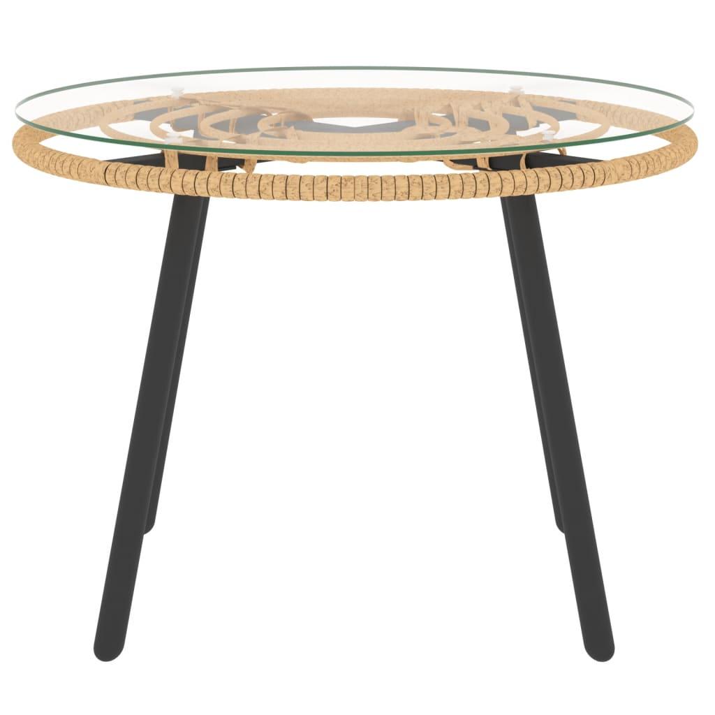 3 Piece Garden Lounge Set with Beige Cushions Poly Rattan