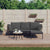 3 Piece Garden Lounge Set with Dark Grey Cushions Poly Rattan
