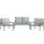 3 Piece Garden Lounge Set with Cushions Anthracite Steel