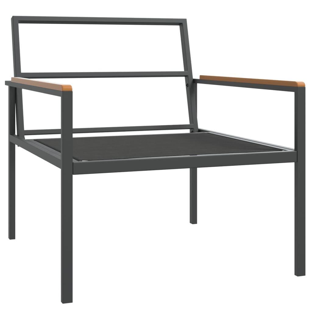 3 Piece Garden Lounge Set with Cushions Anthracite Steel