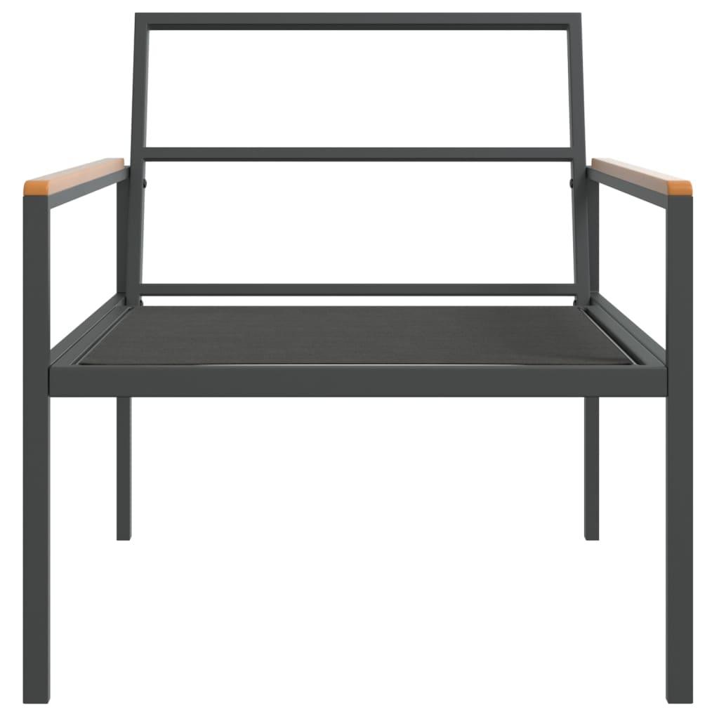 3 Piece Garden Lounge Set with Cushions Anthracite Steel