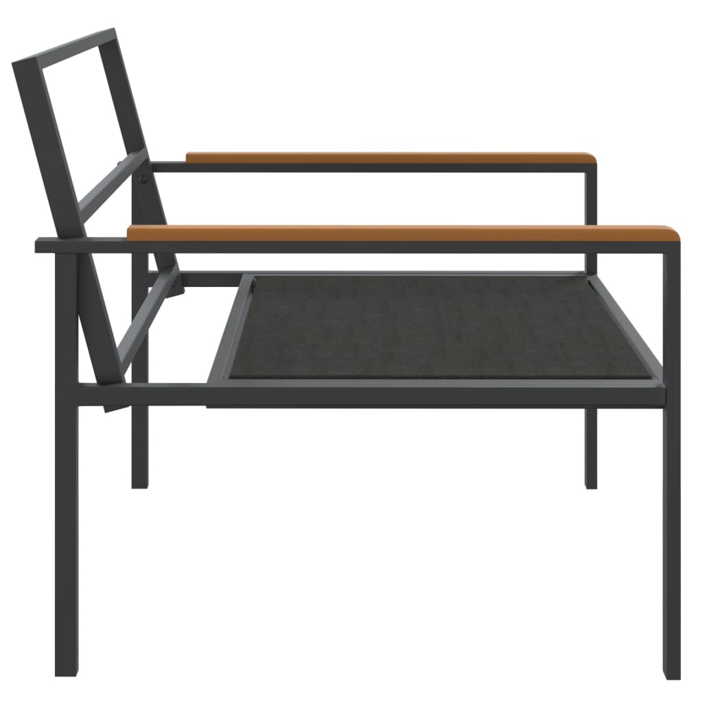 3 Piece Garden Lounge Set with Cushions Anthracite Steel