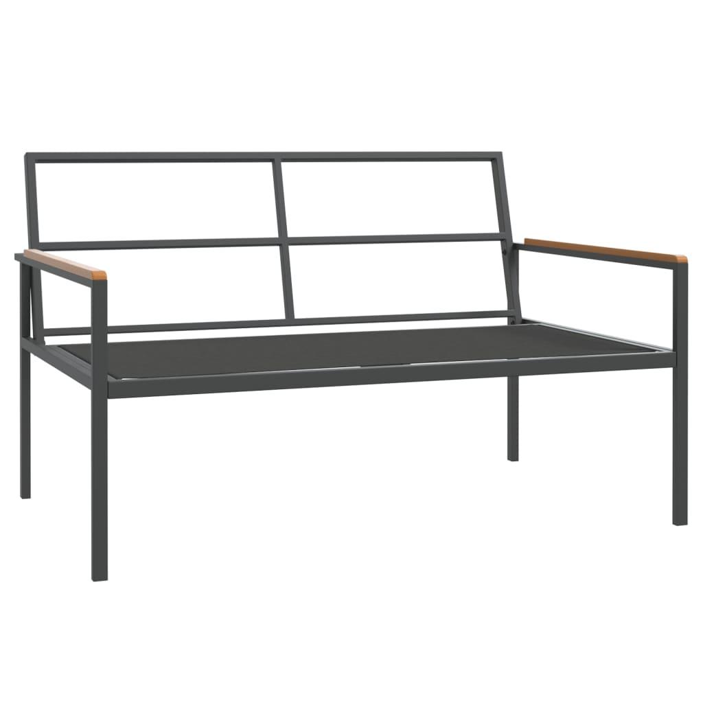 3 Piece Garden Lounge Set with Cushions Anthracite Steel