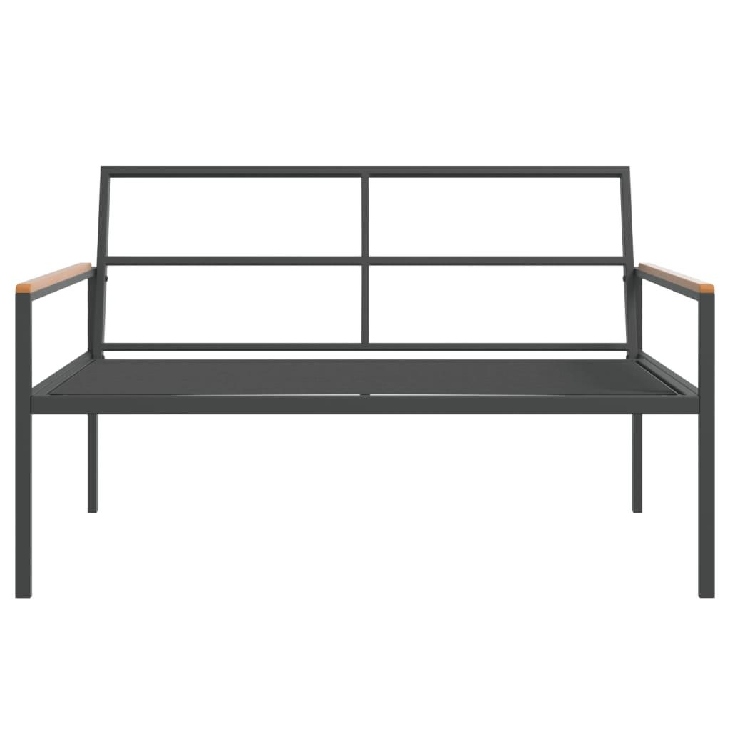 3 Piece Garden Lounge Set with Cushions Anthracite Steel