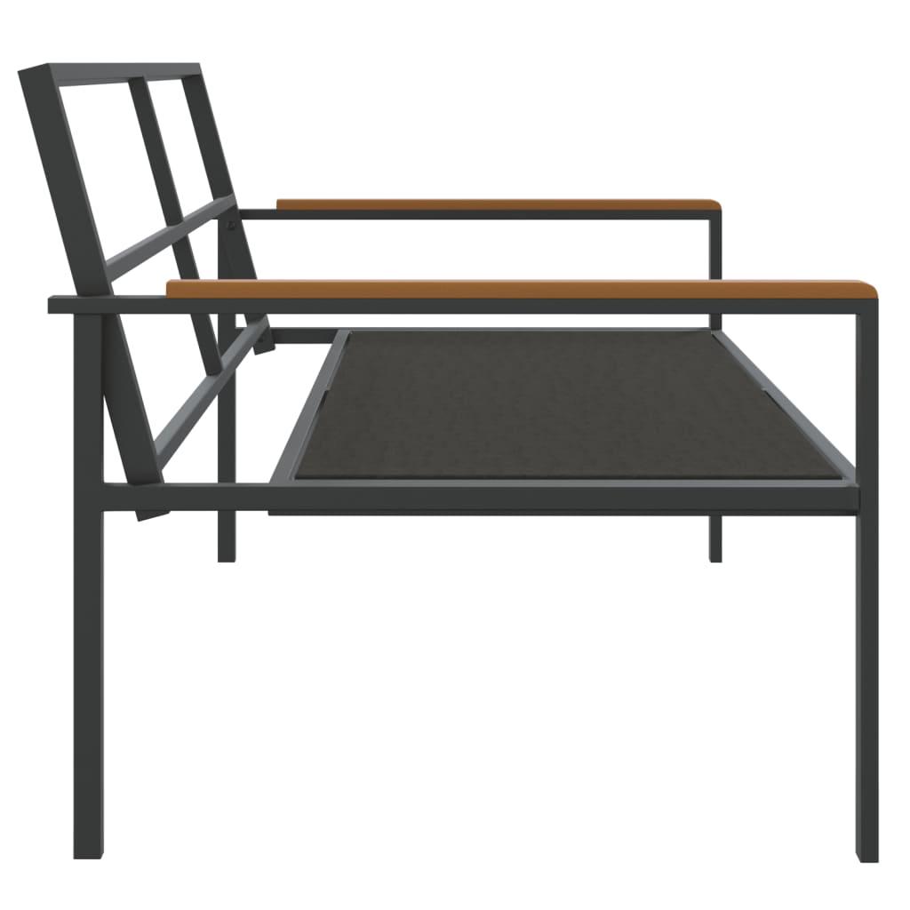 3 Piece Garden Lounge Set with Cushions Anthracite Steel