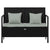2-Seater Garden Bench with Cushions Black Poly Rattan