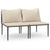 Garden Middle Sofas with Cushions 2 pcs Grey Poly Rattan