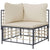Garden Corner Sofa with Beige Cushions Poly Rattan