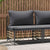 Garden Middle Sofa with Dark Grey Cushions Poly Rattan