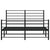 Metal Bed Frame without Mattress with Footboard Black 135x190 cm