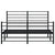 Metal Bed Frame without Mattress with Footboard Black 150x200 cm
