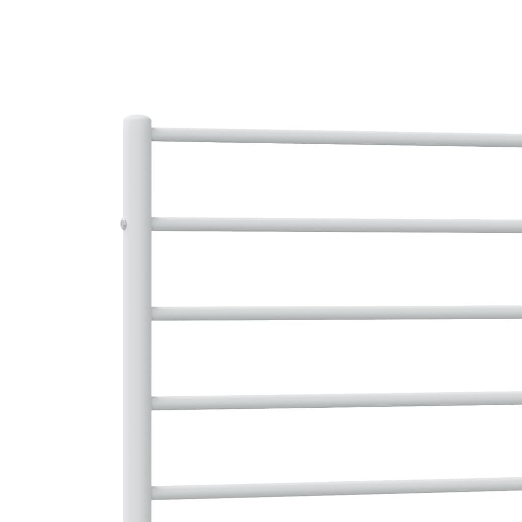 Metal Bed Frame without Mattress with Footboard White 90x190 cm
