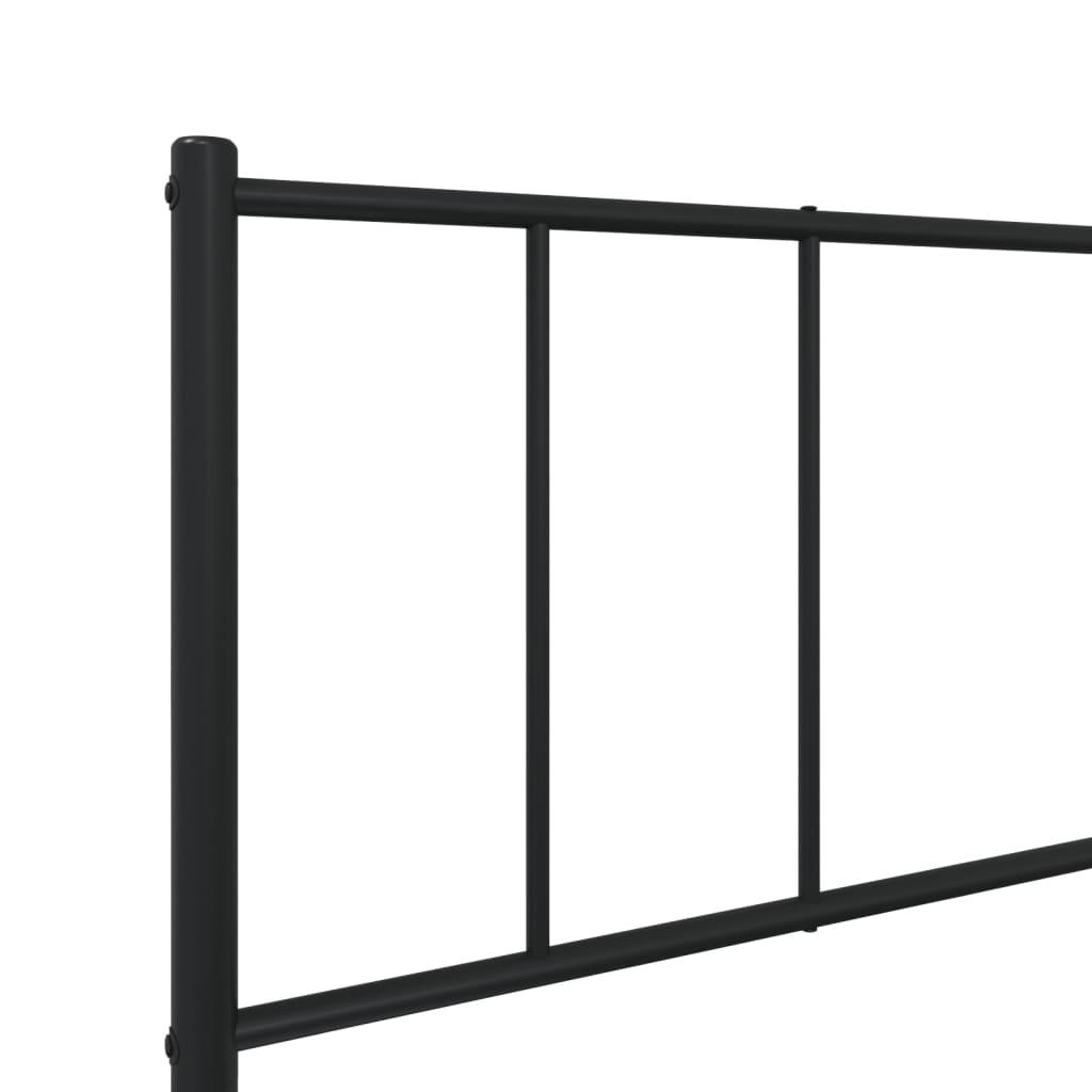 Metal Bed Frame without Mattress with Headboard Black 90x190 cm