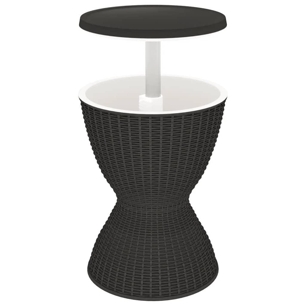 3-in-1 Ice Cooler Table Black Polypropylene