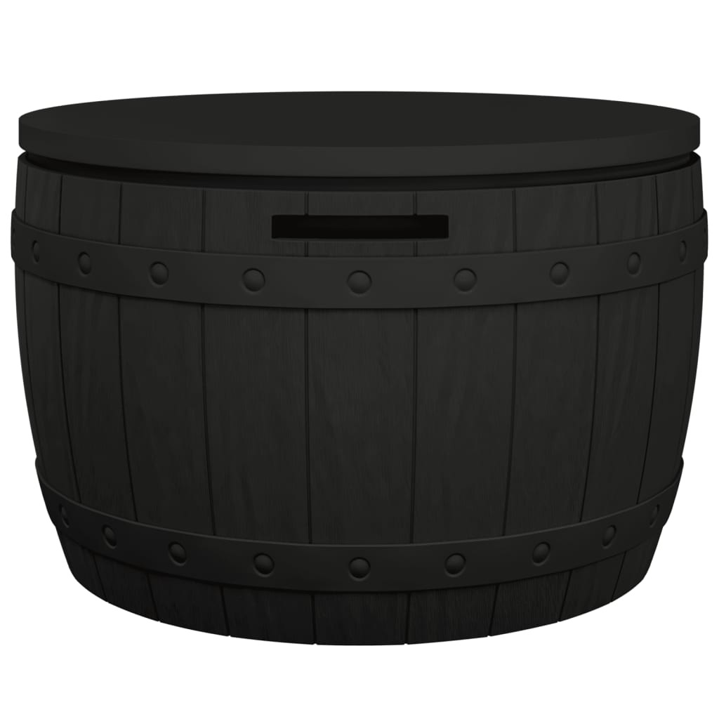 3-in-1 Garden Storage Box Black Polypropylene