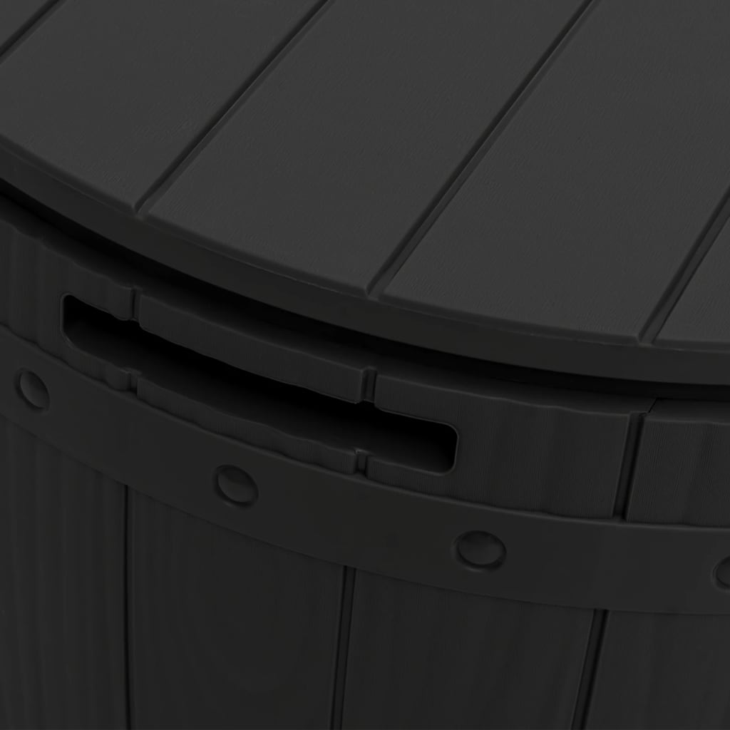 3-in-1 Garden Storage Box Black Polypropylene