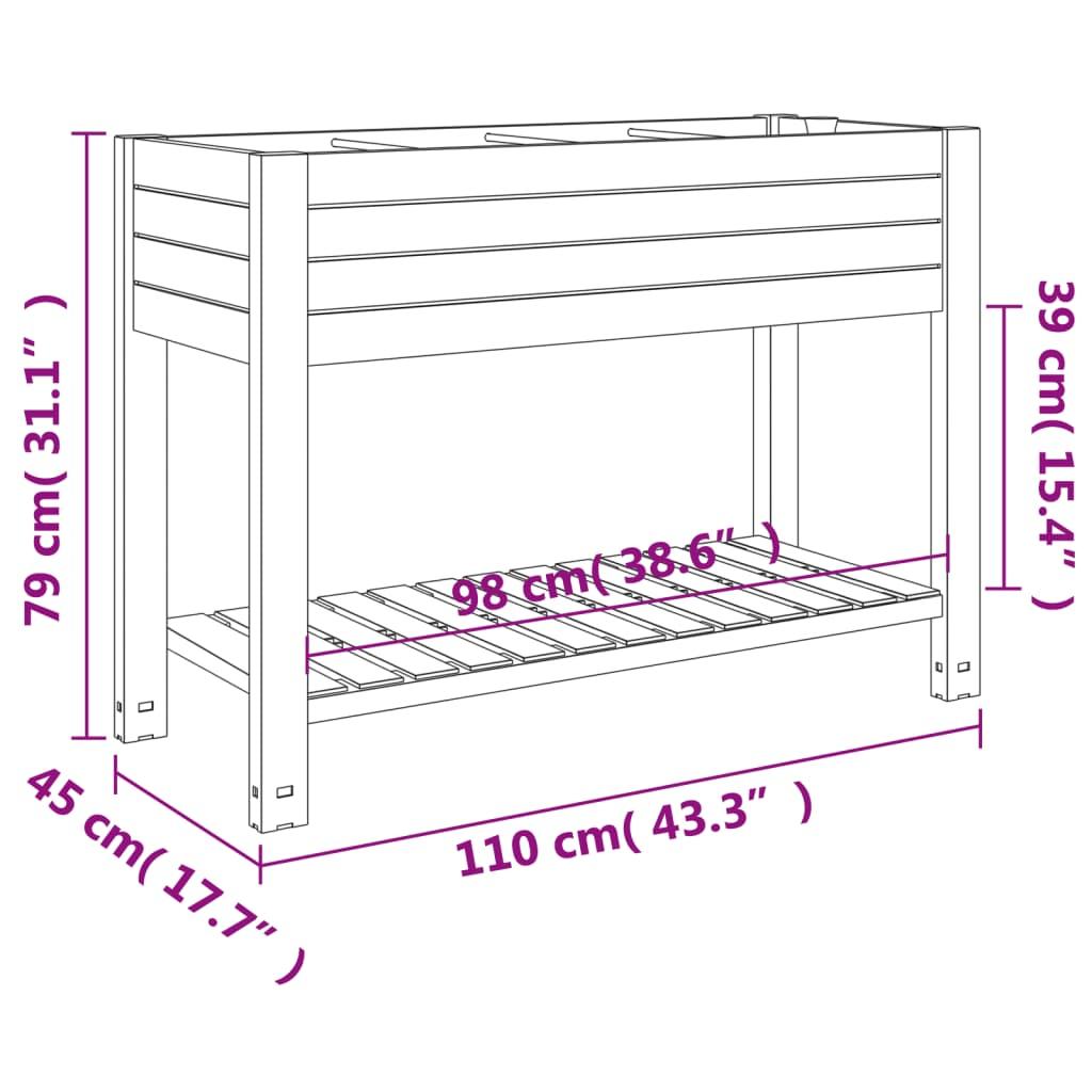 Garden Raised Bed White 110x45x79 cm Polypropylene
