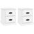 Bedside Cabinets 2 pcs White 39x39x47.5 cm Engineered Wood