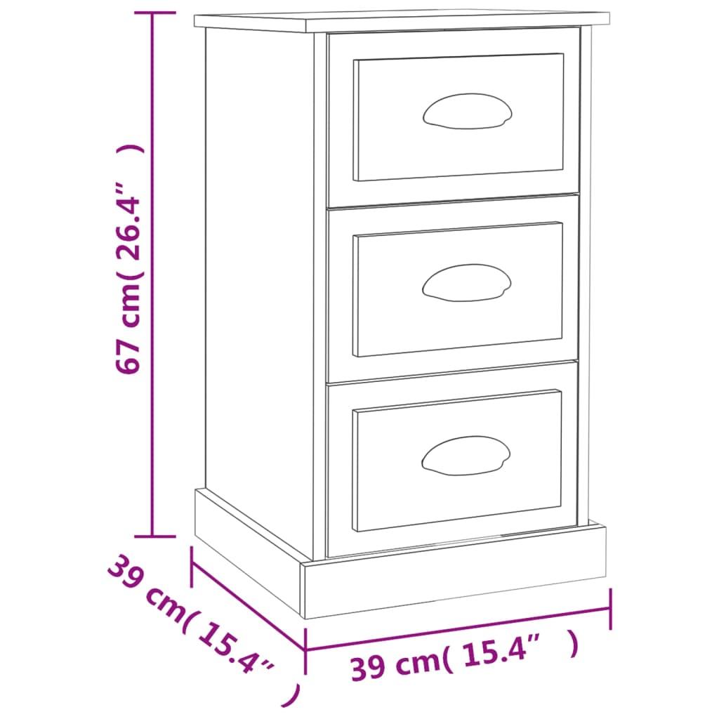 Bedside Cabinet High Gloss White 39x39x67 cm Engineered Wood