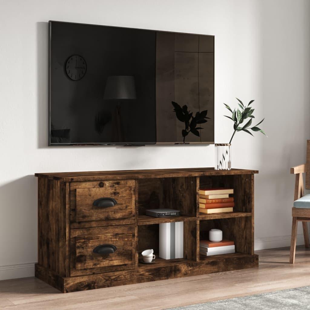 TV Cabinet Smoked Oak 102x35.5x47.5 cm Engineered Wood