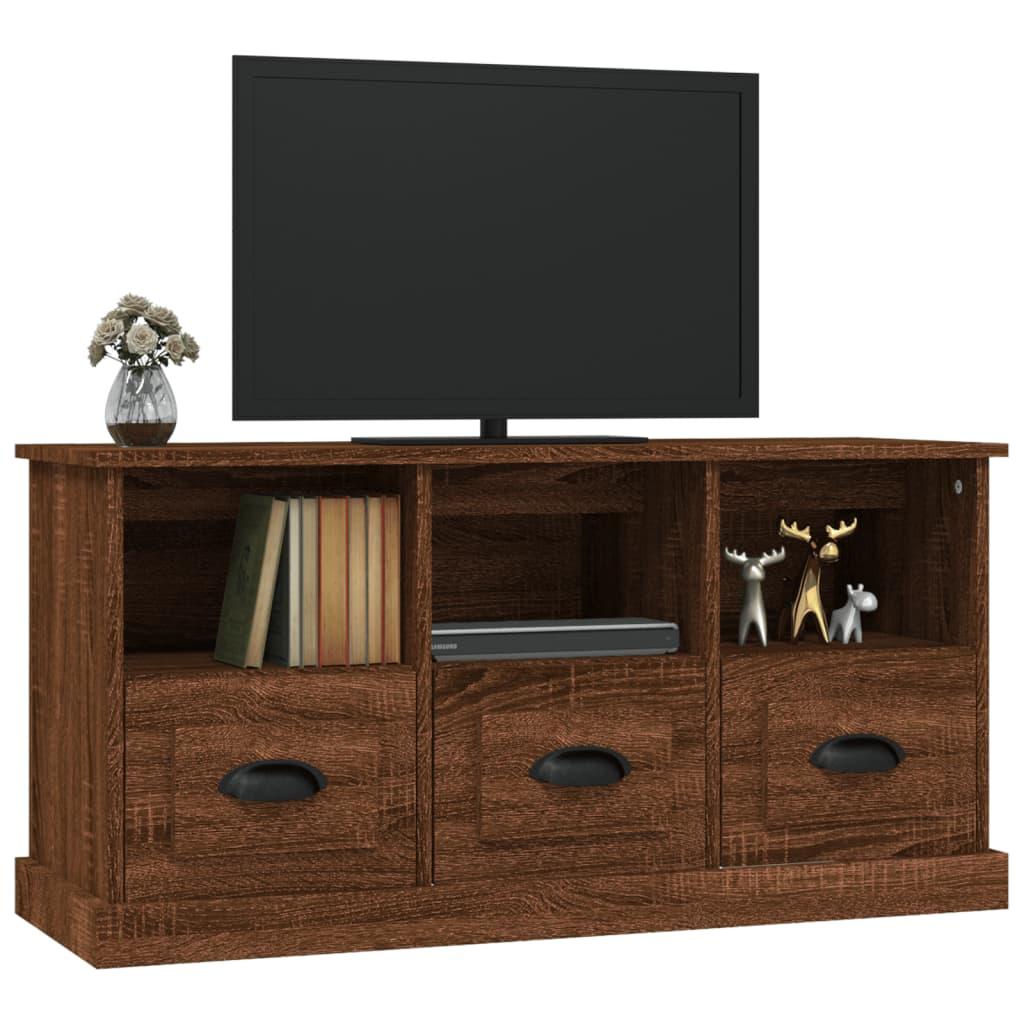 TV Cabinet Brown Oak 100x35x50 cm Engineered Wood