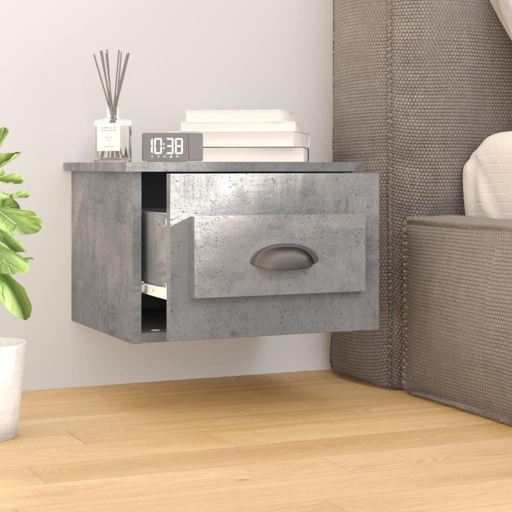 Wall-mounted Bedside Cabinets 2 pcs Concrete Grey 41.5x36x28cm