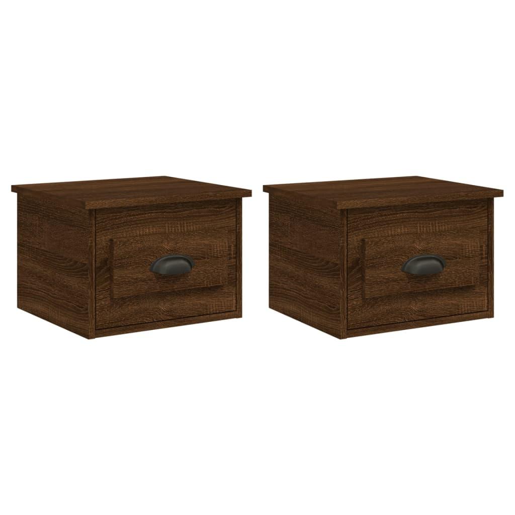Wall-mounted Bedside Cabinets 2 pcs Brown Oak 41.5x36x28cm